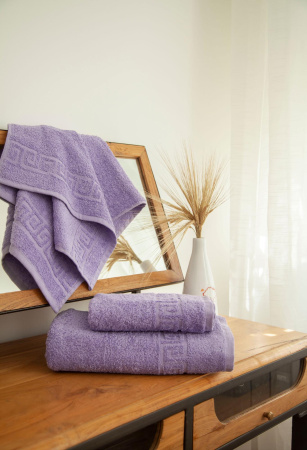 Махровое полотенце для ванной лавандовое-1